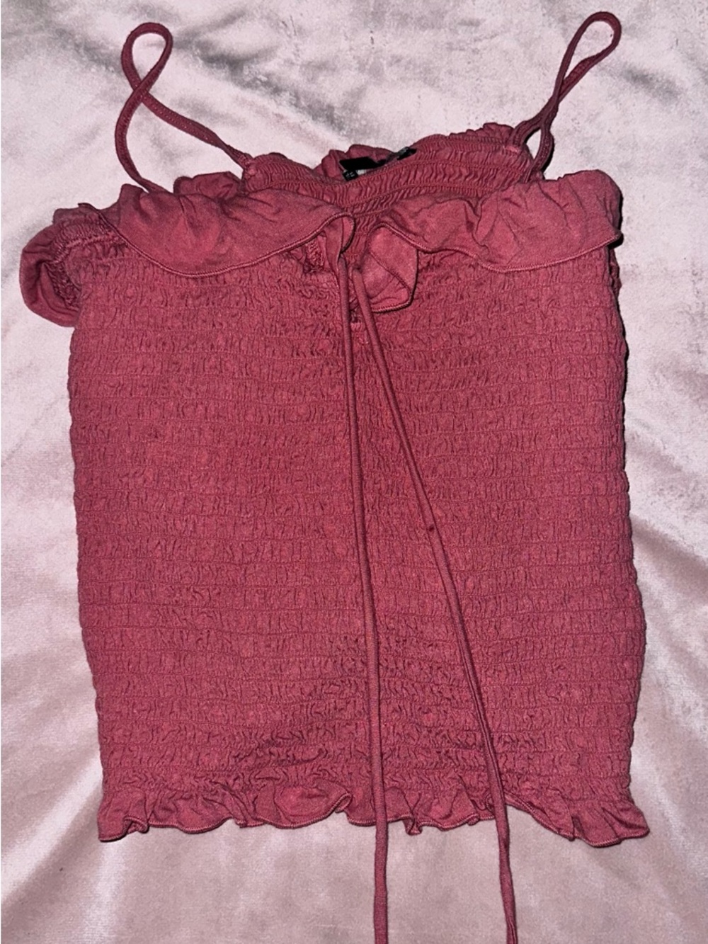 American Eagle tank top with ruffles coral color size large